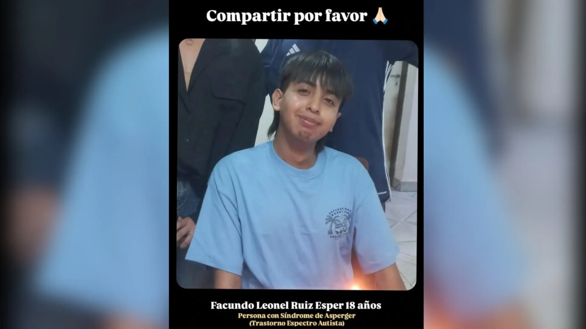 Buscan a Facundo Leonel Esper de 18 años