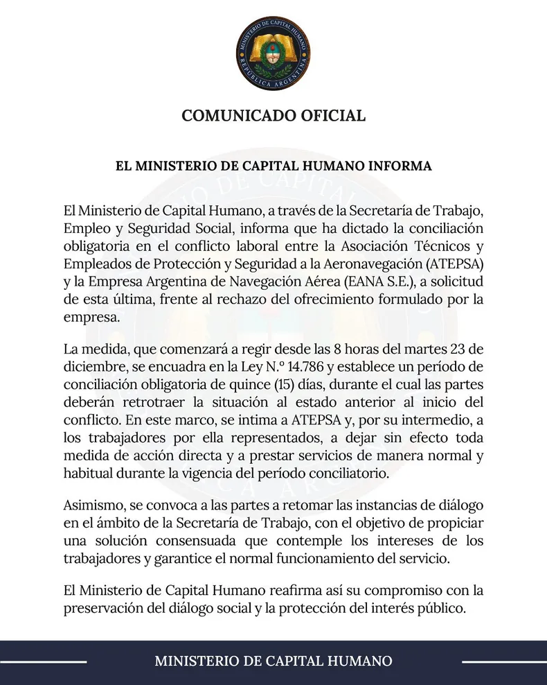 ministerio-capital-humano-conciliacion-obligatoria-controladores-aereos